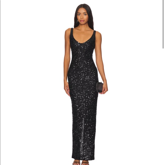 NBD Dresses & Skirts - Janhvi Maxi Dress in Black Sequins sz Small